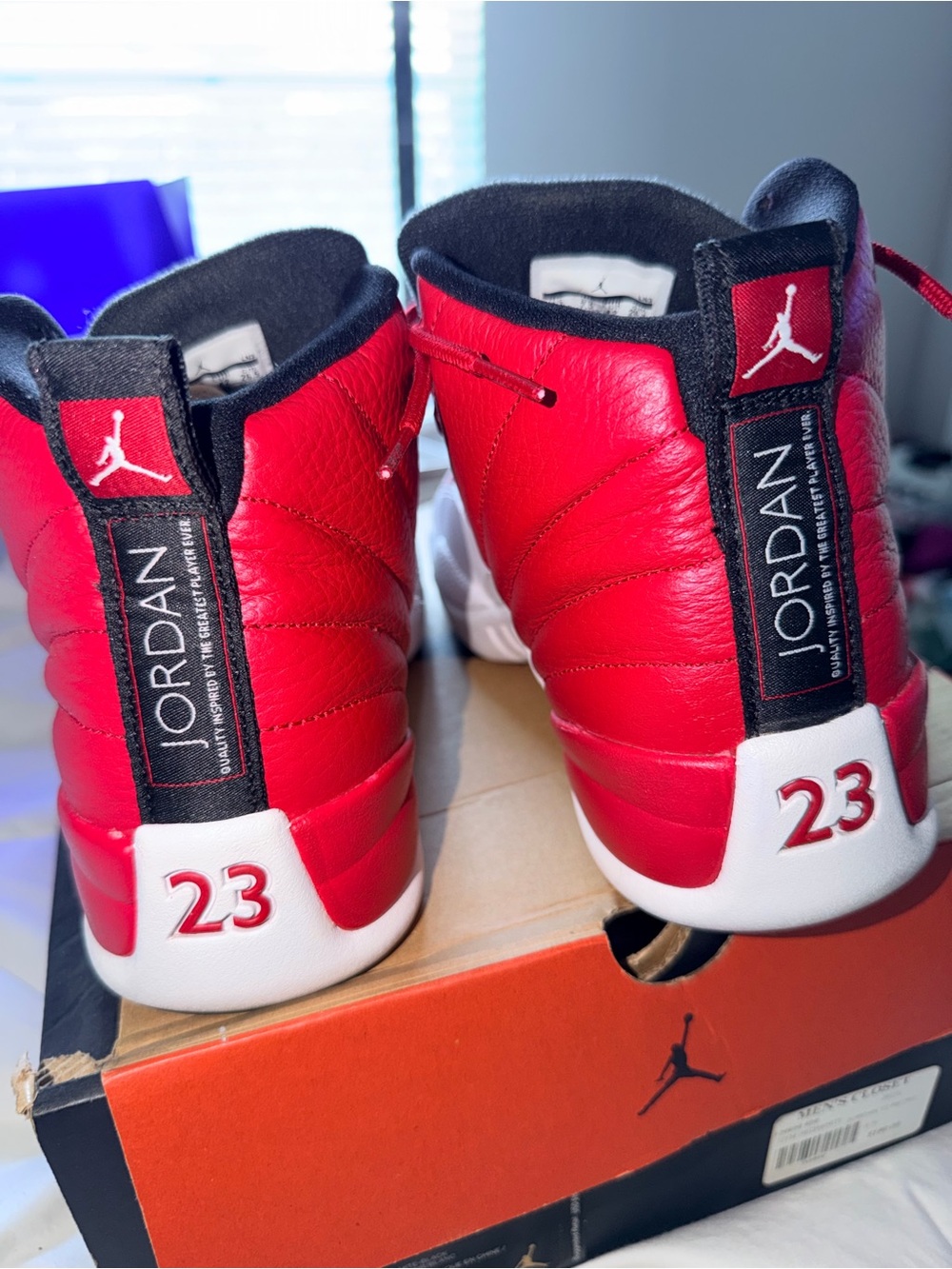 Air Jordan 12 Retro Gym Red White Men’s 8.5 Women’s 10 OG Box - Picture 7 of 11